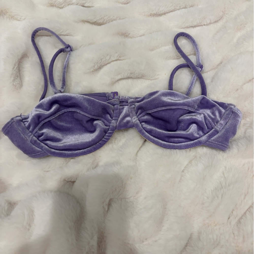 Kendall & Kylie Lavender Satin swim top